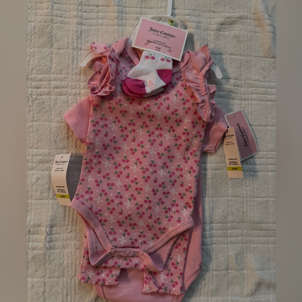 Juicy Couture Cherry Print Baby 4 Piece Set